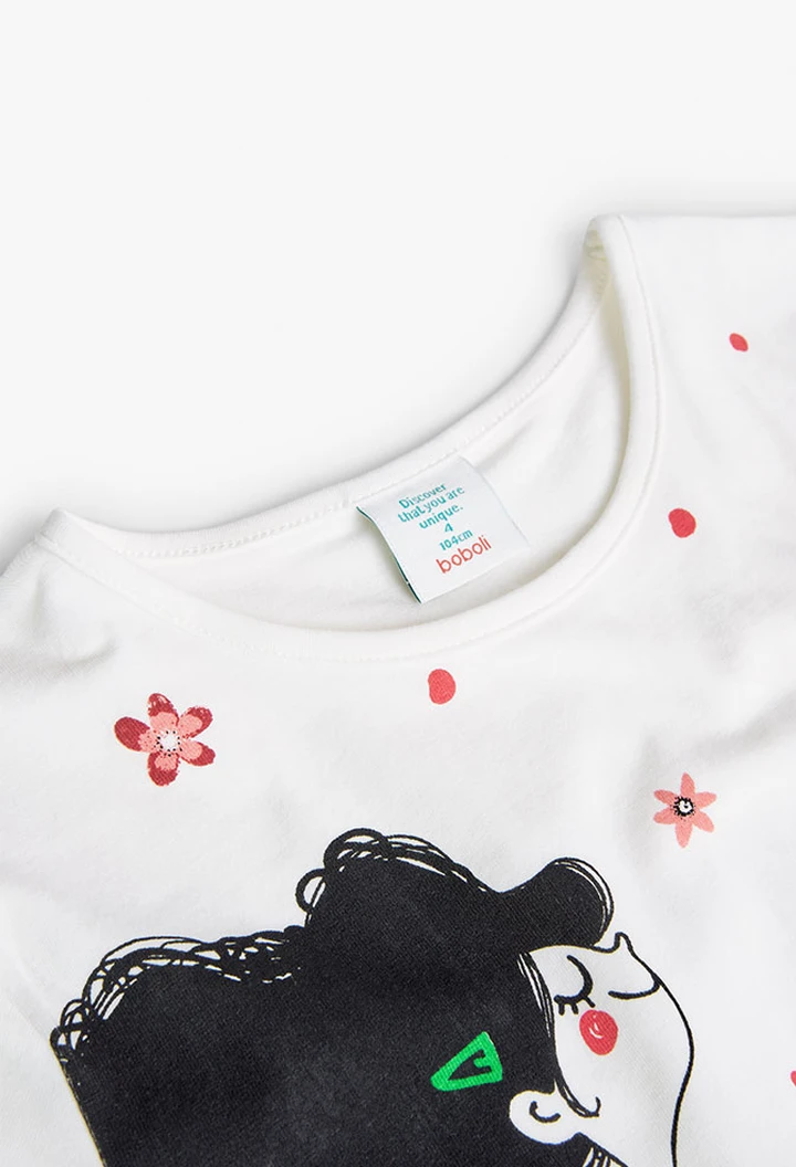 T-shirt tricoté blanc pour fille