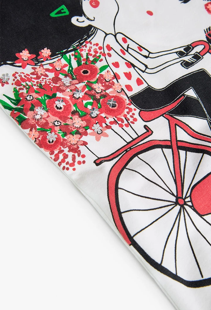 T-shirt tricoté blanc pour fille