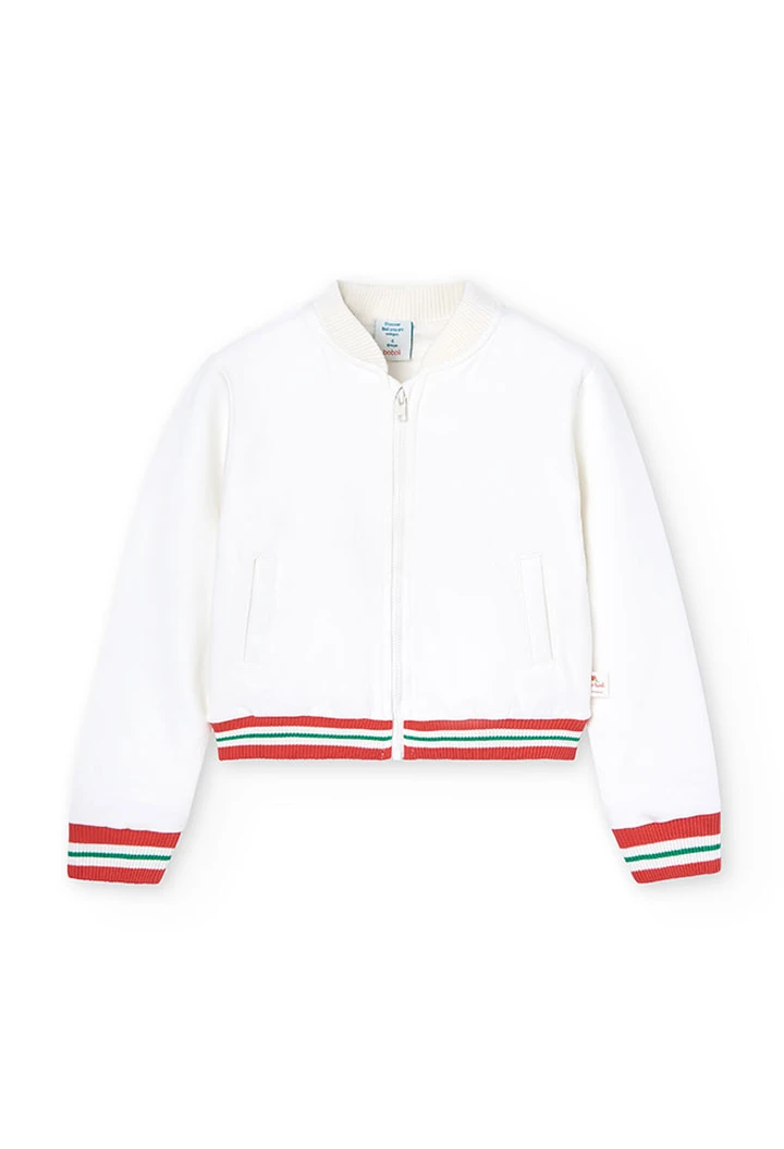 Veste molleton blanche pour fille