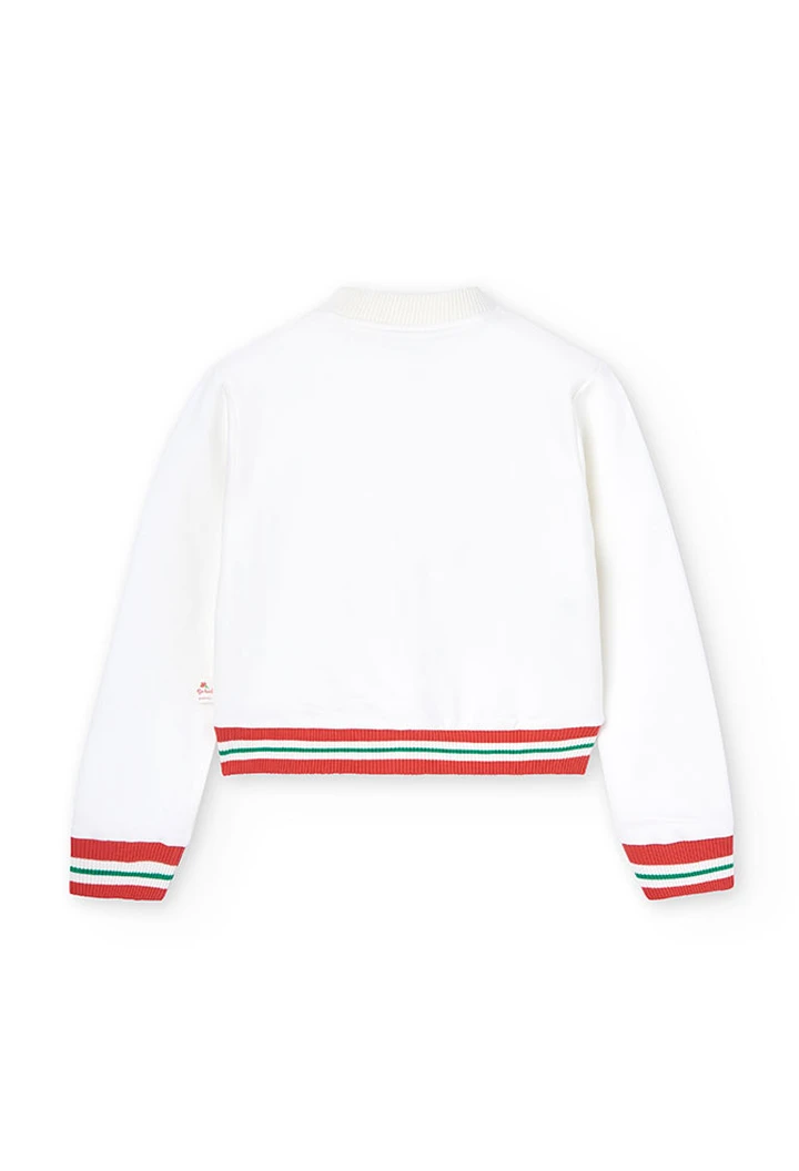 Veste molleton blanche pour fille