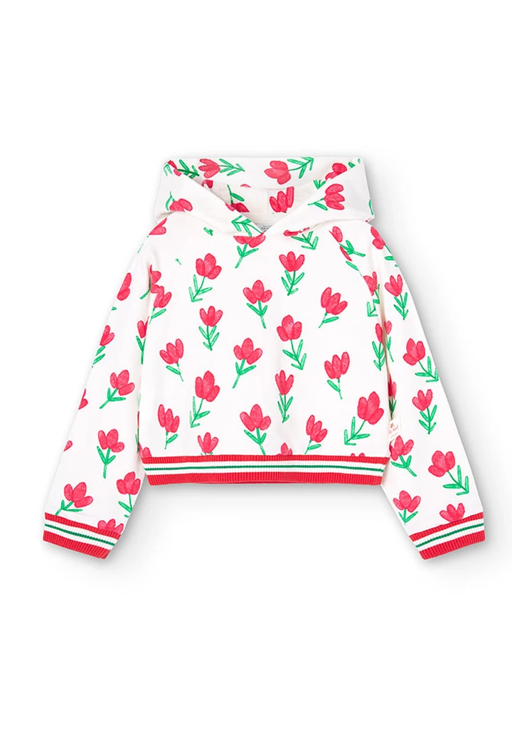 Sweat en molleton blanc pour fille