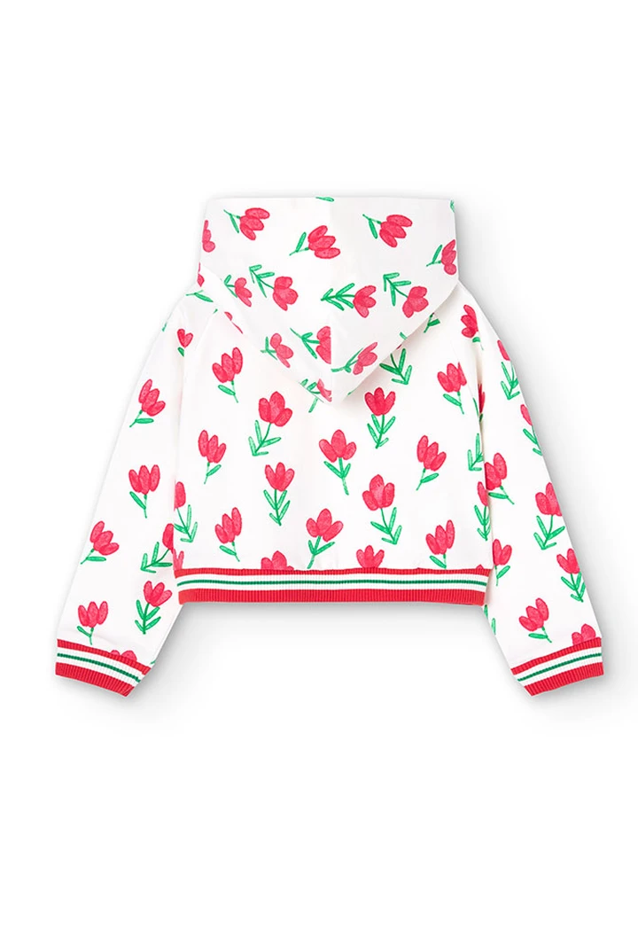 Sweat en molleton blanc pour fille