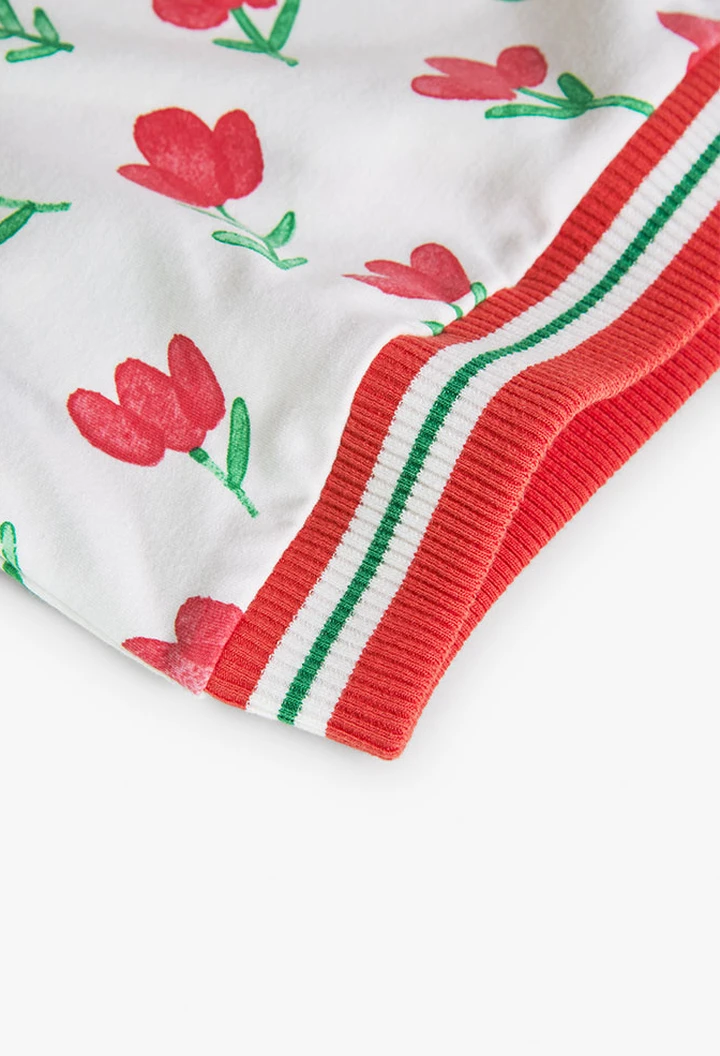 Sweat en molleton blanc pour fille