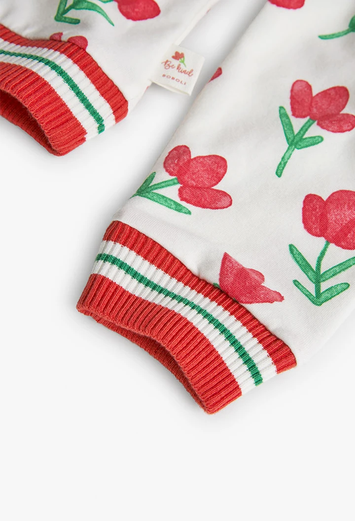 Sweat en molleton blanc pour fille