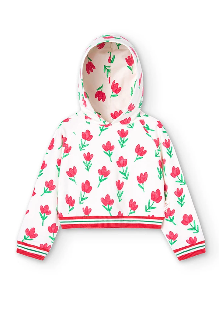 Sweat en molleton blanc pour fille