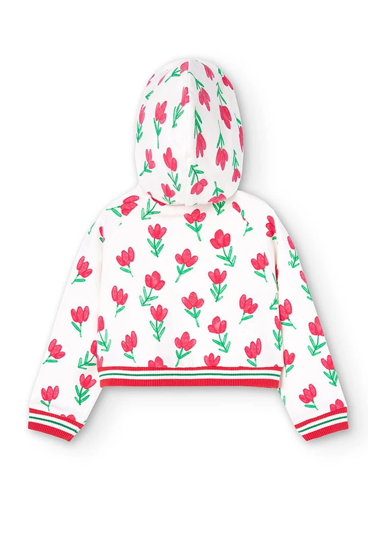 Sweat en molleton blanc pour fille