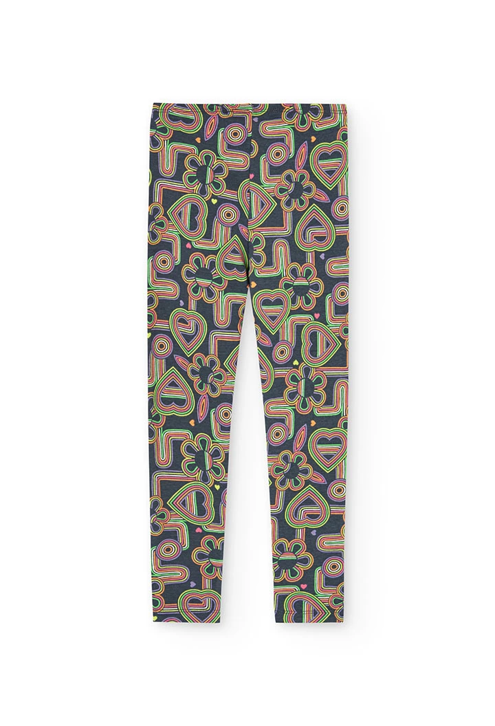 Leggings da bambina con stampa floreale