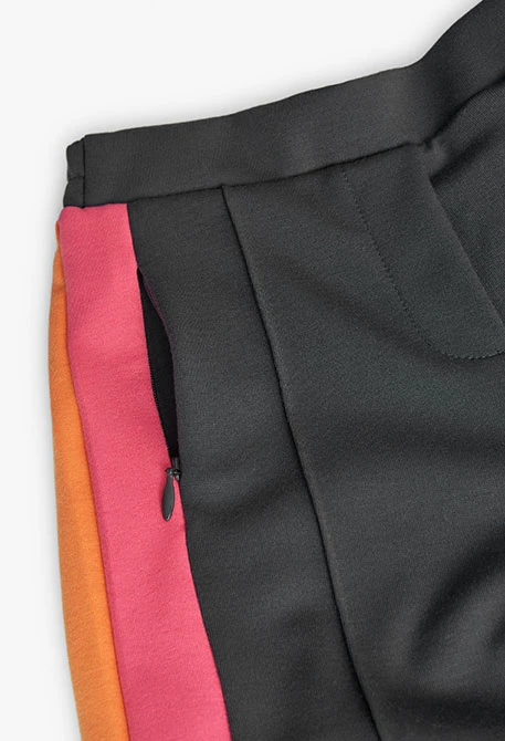 Pantalón de punto roma para niña en gris oscuro