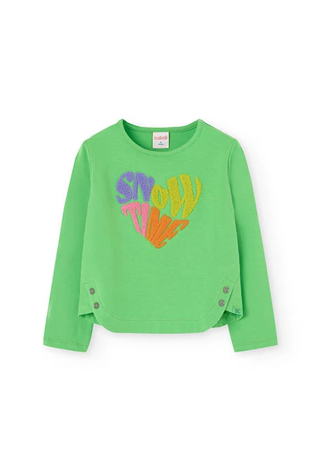 Maglietta a maglia per bambina in verde