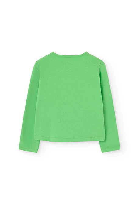 Knitted T-shirt for girls in green