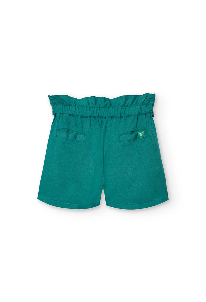 Bermuda de viscose para menina em cor verde