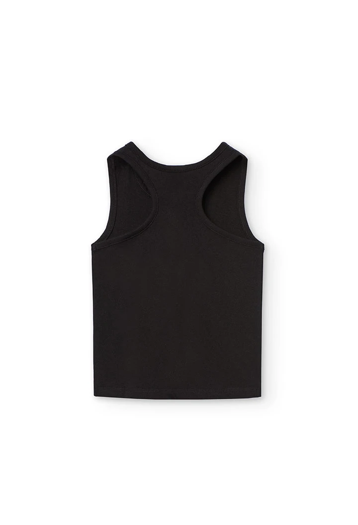 Débardeur en maille pour fille de couleur noire