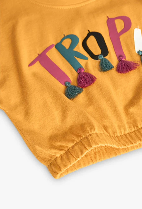 T-shirt en maille pour fille en couleur jaune