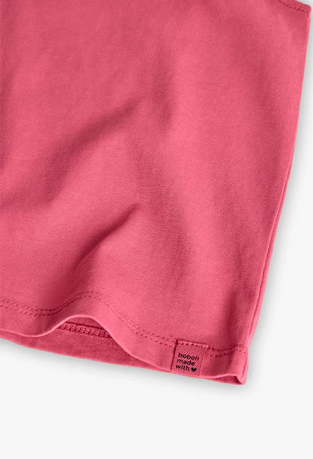 Camiseta de punto para niña en color fresa