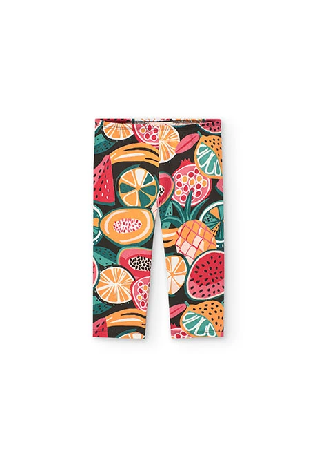 Leggings corsaire en maille pour fille avec imprimé de fruits