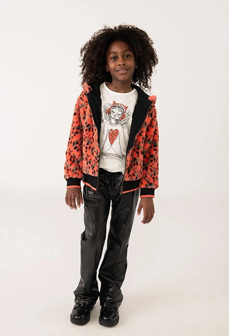 Girl´s black faux leather trousers