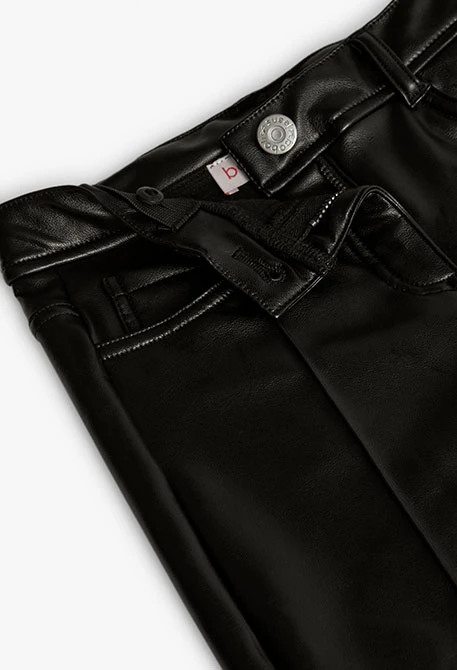 Pantaloni bambina ecopelle nera