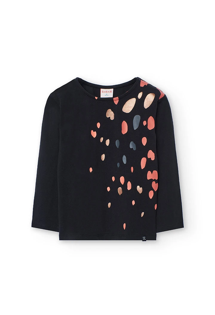 T-shirt menina laranja e preto