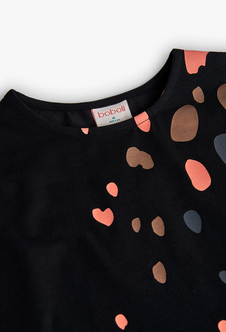 Camiseta niña naranja y negro