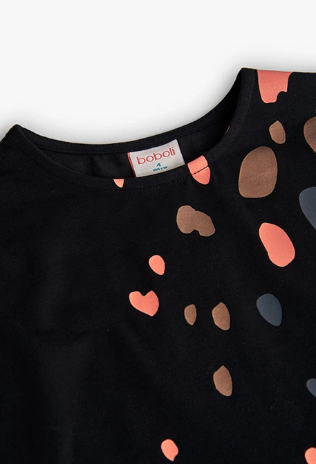 T-shirt fille orange et noir