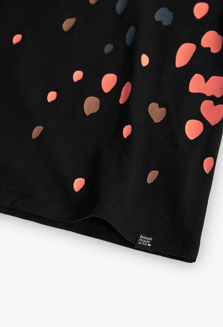 T-shirt fille orange et noir