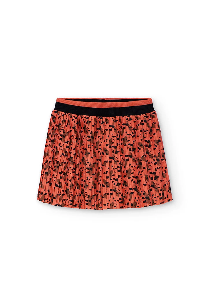 Jupe imprimée en maille orange