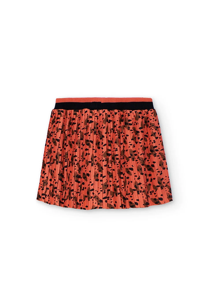 Jupe imprimée en maille orange