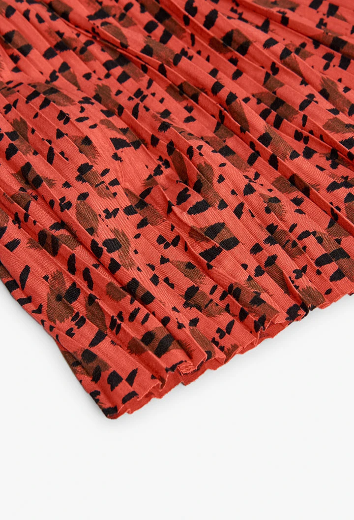 Faldilla estampada de punt taronja