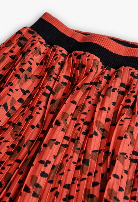 Falda estampada de punto naranja