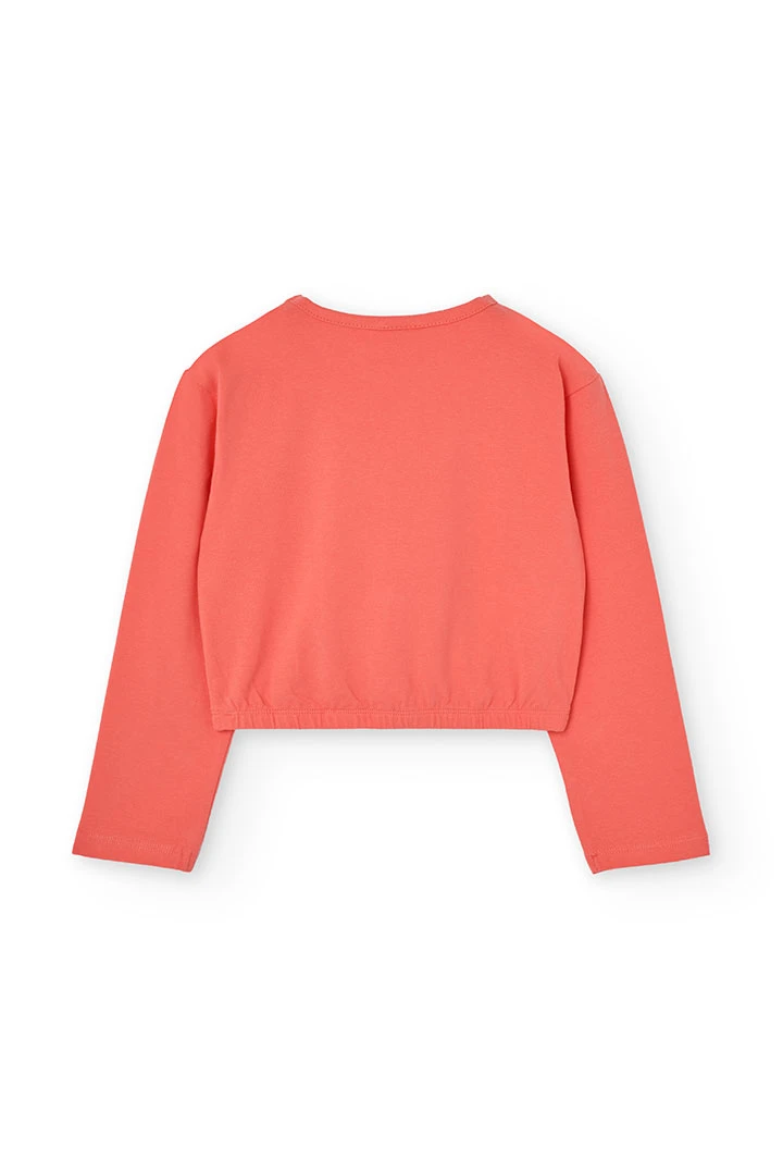T-shirt fille en maille orange