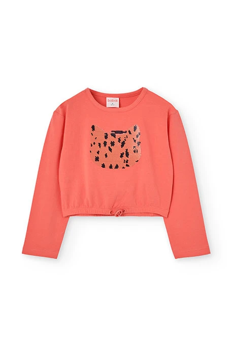 Orange knitted girl´s T-shirt