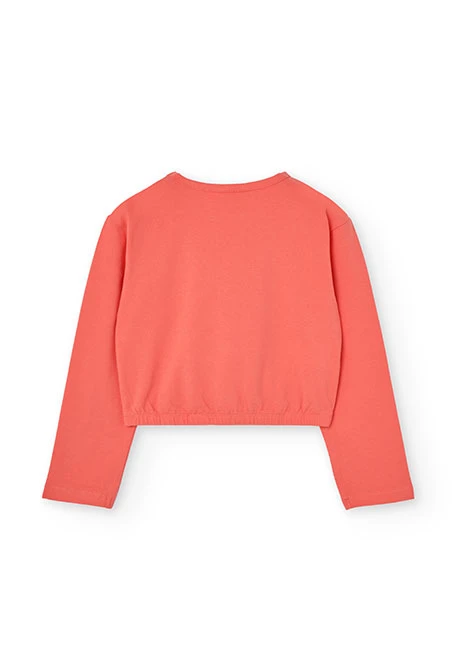 Mädchen T-Shirt aus orangefarbenem Strick