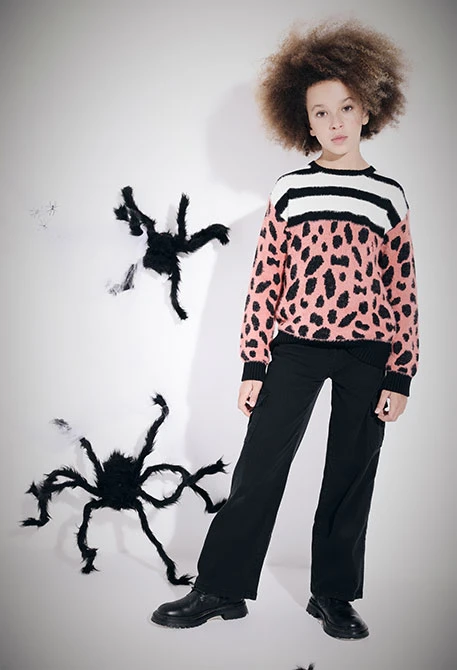 Pantaloni bambina in cotone nero