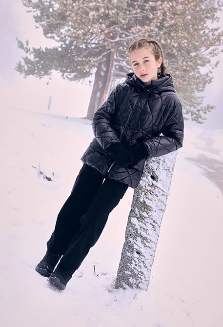 Girl´s cotton trousers in black