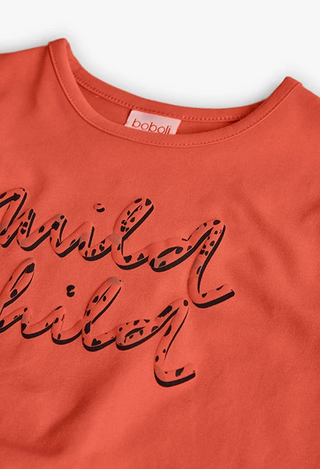 T-shirt fille en coton orange