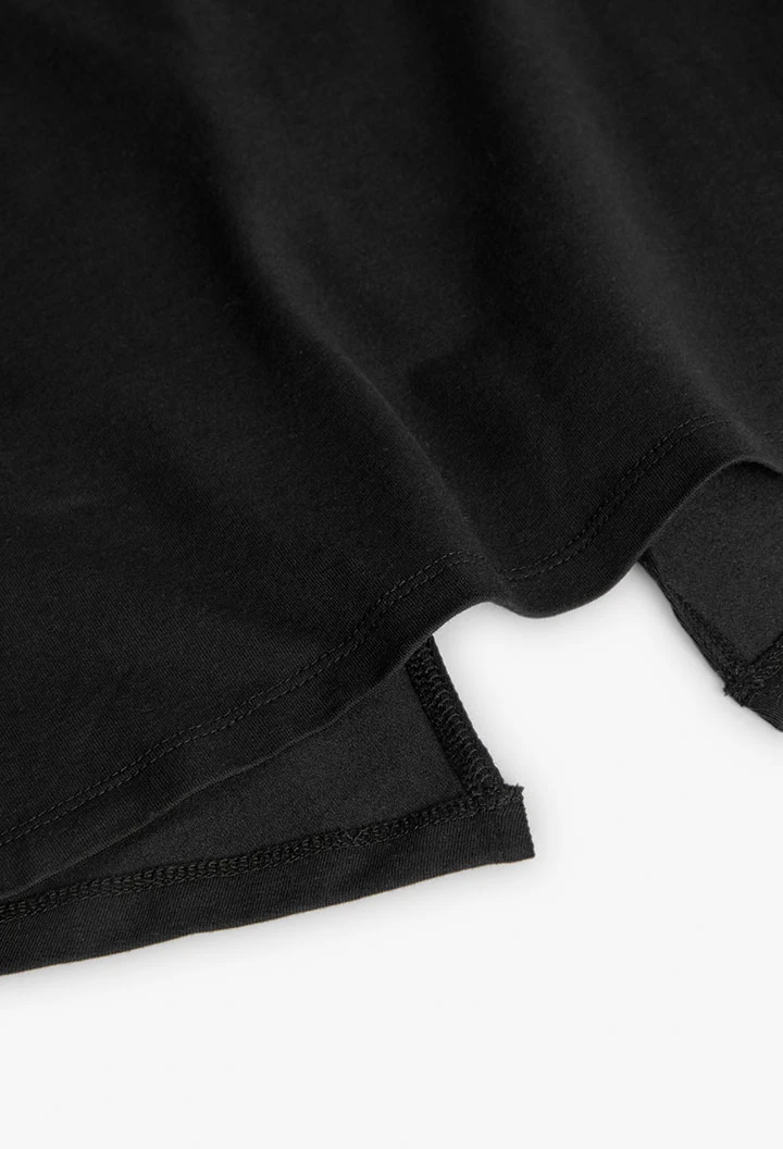 Mädchen Baumwoll-T-Shirt schwarz Herz