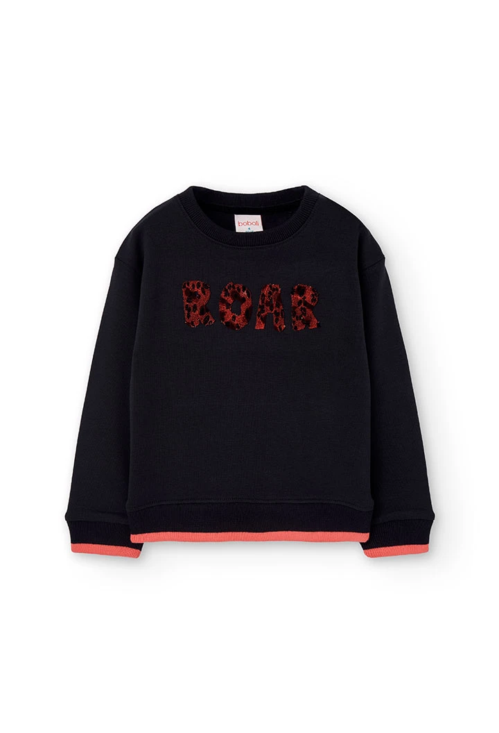 Girl´s black fleece sweatshirt
