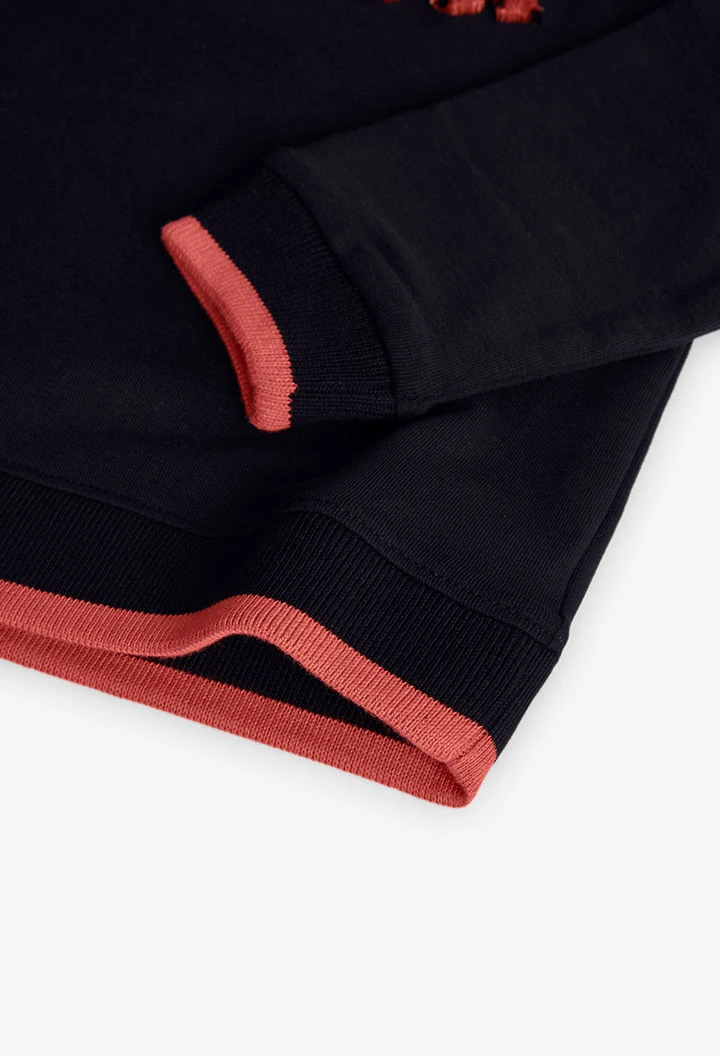 Girl´s black fleece sweatshirt