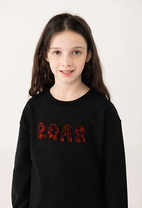 Sweatshirt de menina de pelfa preta