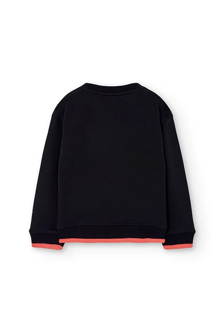 Sweat-shirt fille en molleton noir