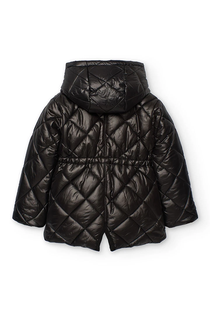 Parka fille tissu technique noir
