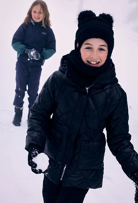 Parka fille tissu technique noir