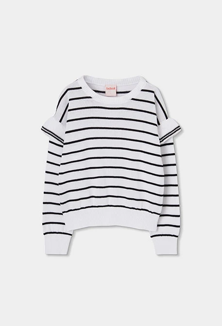 Jersey tricotosa lista de menina