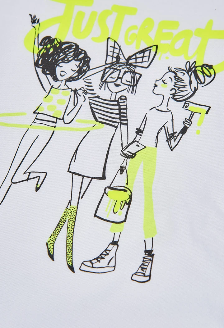 Mädchen T-Shirt aus weißer Baumwolle