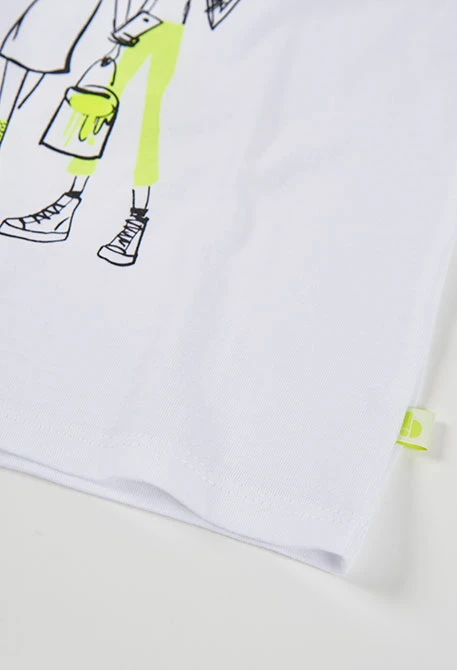 Camiseta niña con algodón blanco