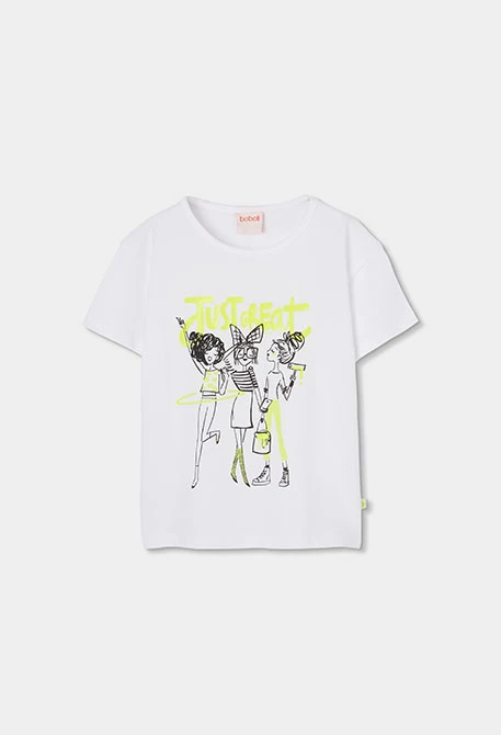 Girls? white cotton T-shirt