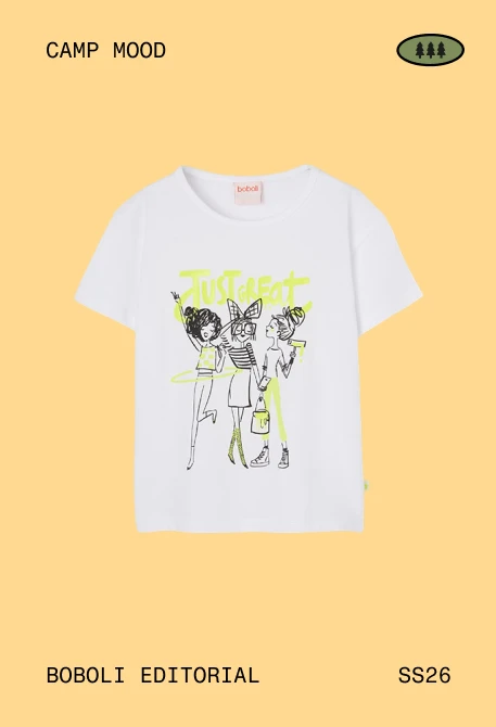 Girls? white cotton T-shirt