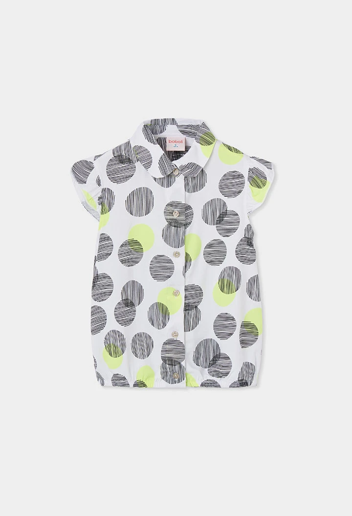 Camisa menina com bolas brancas