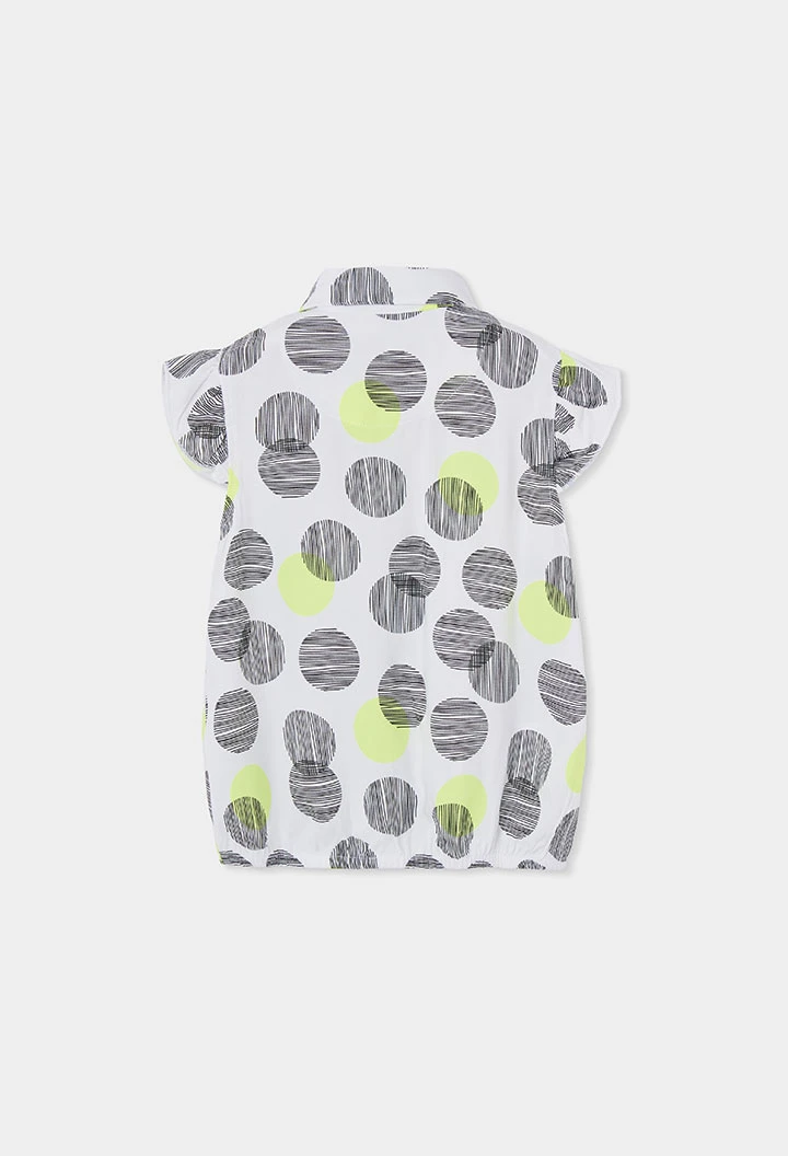 Camisa menina com bolas brancas
