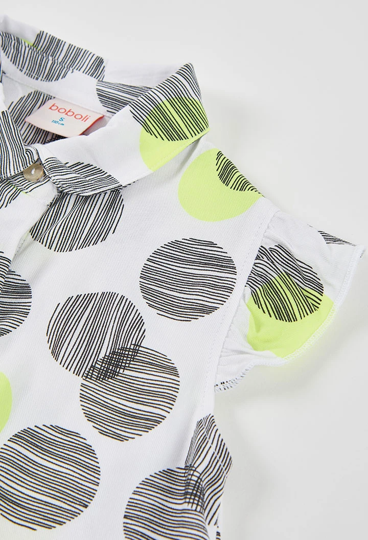 Camisa niña topos blanco